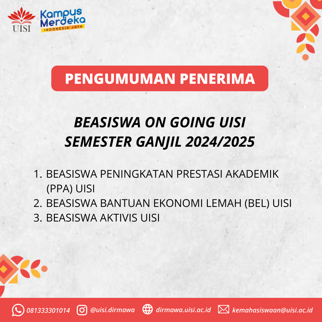 PENERIMA BEASISWA ON GOING UISI SEMESTER GANJIL T.A. 2024/2025