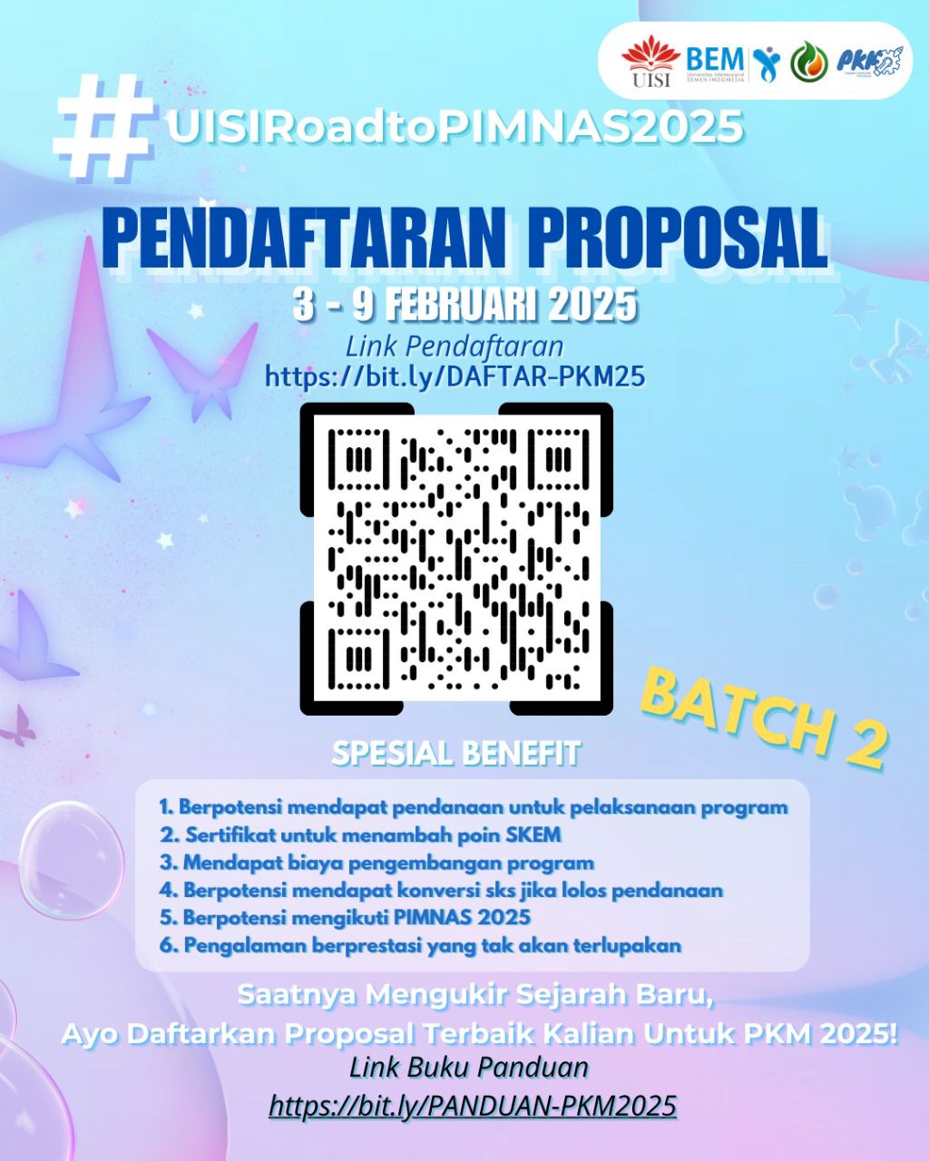 ✨PENDAFTARAN PKM UISI 2025 – BATCH 2✨